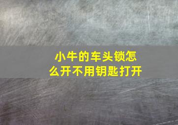 小牛的车头锁怎么开不用钥匙打开