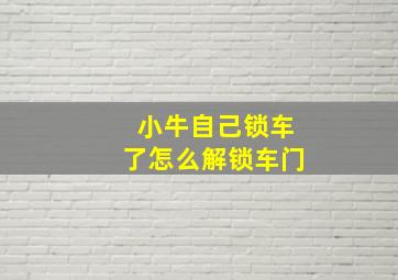 小牛自己锁车了怎么解锁车门