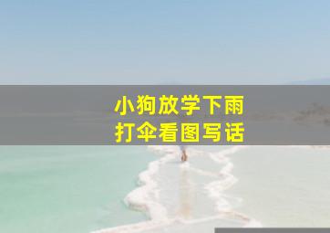 小狗放学下雨打伞看图写话