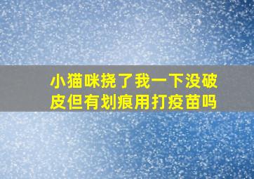 小猫咪挠了我一下没破皮但有划痕用打疫苗吗