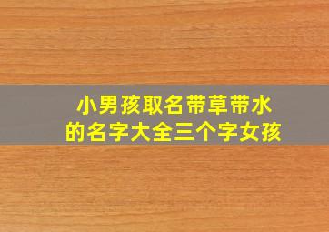 小男孩取名带草带水的名字大全三个字女孩