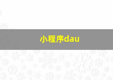 小程序dau