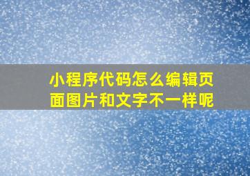 小程序代码怎么编辑页面图片和文字不一样呢