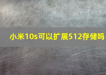 小米10s可以扩展512存储吗