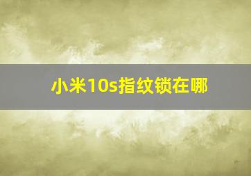 小米10s指纹锁在哪