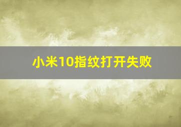 小米10指纹打开失败