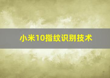 小米10指纹识别技术