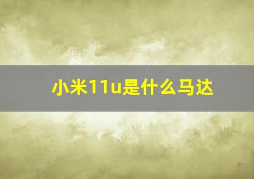 小米11u是什么马达