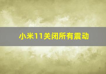 小米11关闭所有震动