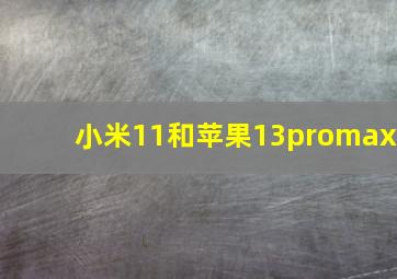 小米11和苹果13promax