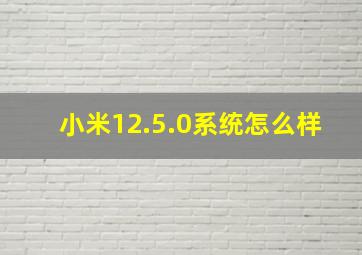 小米12.5.0系统怎么样