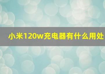 小米120w充电器有什么用处