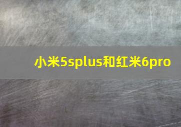 小米5splus和红米6pro