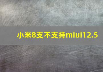 小米8支不支持miui12.5