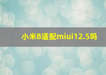 小米8适配miui12.5吗