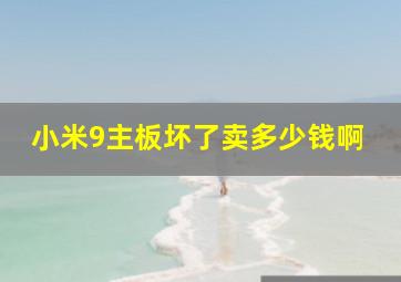 小米9主板坏了卖多少钱啊