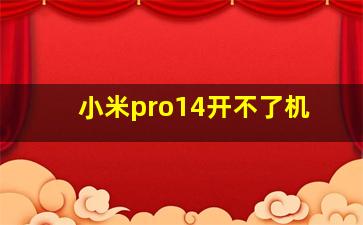 小米pro14开不了机