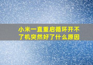 小米一直重启循环开不了机突然好了什么原因