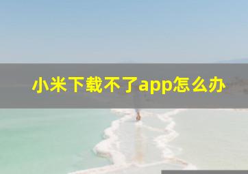 小米下载不了app怎么办