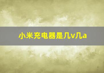 小米充电器是几v几a