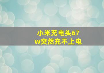 小米充电头67w突然充不上电