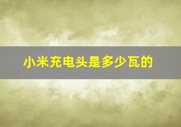 小米充电头是多少瓦的