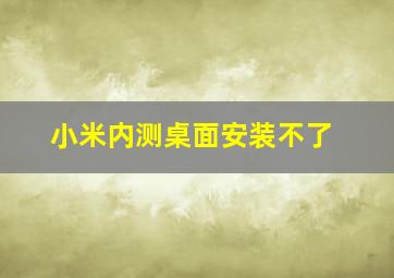 小米内测桌面安装不了