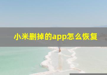 小米删掉的app怎么恢复