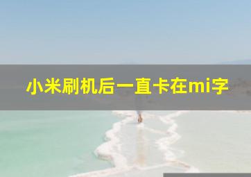 小米刷机后一直卡在mi字