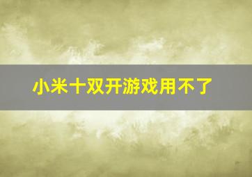 小米十双开游戏用不了