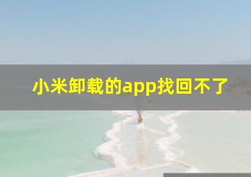 小米卸载的app找回不了