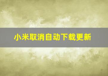 小米取消自动下载更新