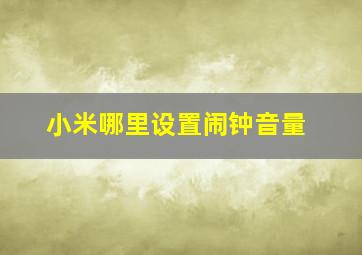 小米哪里设置闹钟音量