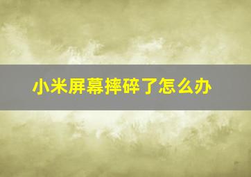 小米屏幕摔碎了怎么办