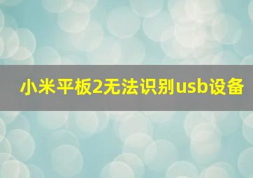 小米平板2无法识别usb设备