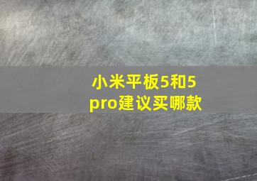 小米平板5和5pro建议买哪款