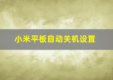 小米平板自动关机设置