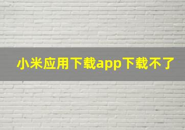 小米应用下载app下载不了