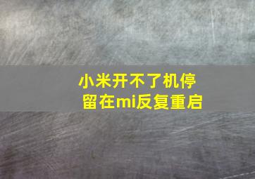 小米开不了机停留在mi反复重启