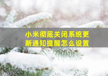 小米彻底关闭系统更新通知提醒怎么设置