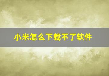 小米怎么下载不了软件