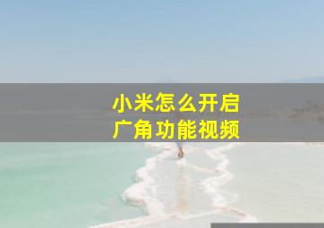 小米怎么开启广角功能视频