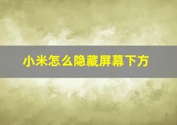 小米怎么隐藏屏幕下方