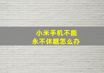 小米手机不能永不休眠怎么办