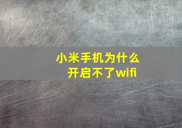 小米手机为什么开启不了wifi