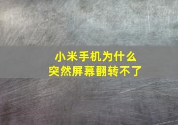 小米手机为什么突然屏幕翻转不了