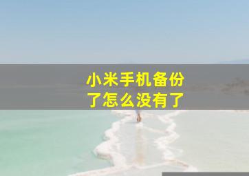 小米手机备份了怎么没有了