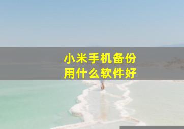 小米手机备份用什么软件好