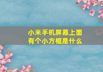 小米手机屏幕上面有个小方框是什么