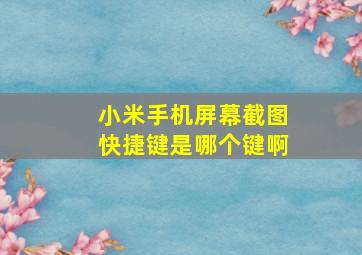 小米手机屏幕截图快捷键是哪个键啊